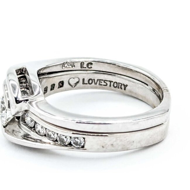 Ring Channel 0.37ct Round Diamond .32ctw Near Colorless Diamonds 14kw 8.8mm Sz6.5 6.8g 225020009