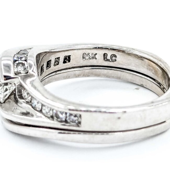 Ring Channel 0.37ct Round Diamond .32ctw Near Colorless Diamonds 14kw 8.8mm Sz6.5 6.8g 225020009