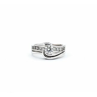 Ring Channel 0.37ct Round Diamond .32ctw Near Colorless Diamonds 14kw 8.8mm Sz6.5 6.8g 225020009