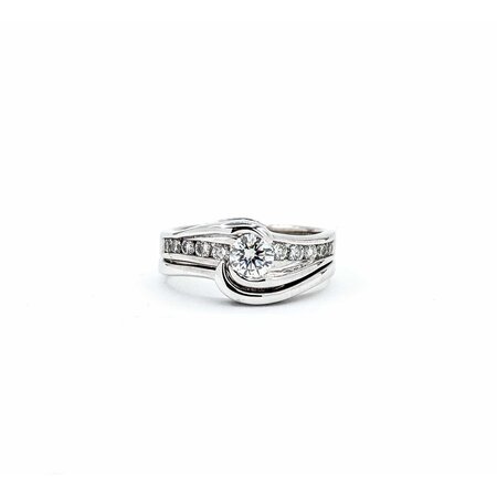 Ring Channel 0.37ct Round Diamond .32ctw Near Colorless Diamonds 14kw 8.8mm Sz6.5 6.8g 225020009