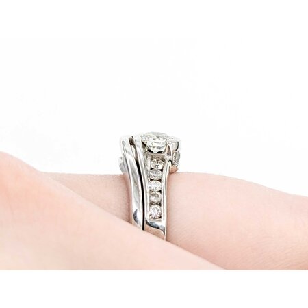 Ring Channel 0.37ct Round Diamond .32ctw Near Colorless Diamonds 14kw 8.8mm Sz6.5 6.8g 225020009