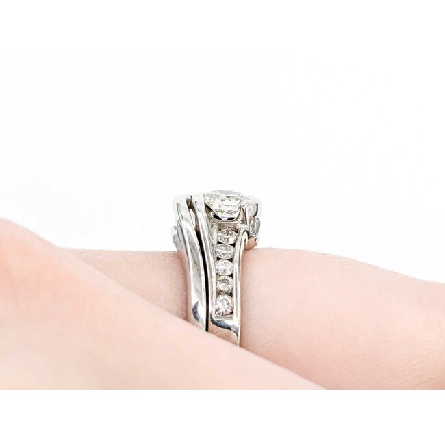 Ring Channel 0.37ct Round Diamond .32ctw Near Colorless Diamonds 14kw 8.8mm Sz6.5 6.8g 225020009