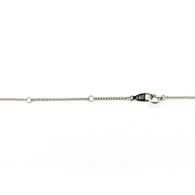 Necklace .04ctw Round Diamonds .50ctw Emerald 900pt 14-15-16" 4.12g 125020008