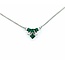 Necklace .04ctw Round Diamonds .50ctw Emerald 900pt 14-15-16" 4.12g 125020008