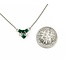 Necklace .04ctw Round Diamonds .50ctw Emerald 900pt 14-15-16" 4.12g 125020008