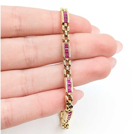 Bracelet 4.00ctw Ruby 14ky 7.75" 18.6g 225020008