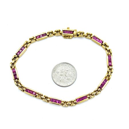 Bracelet 4.00ctw Ruby 14ky 7.75" 18.6g 225020008
