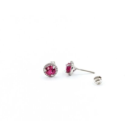 Earrings .15xtw Round Diamonds 1.20ctw Ruby 14kw 1.96g 225020007