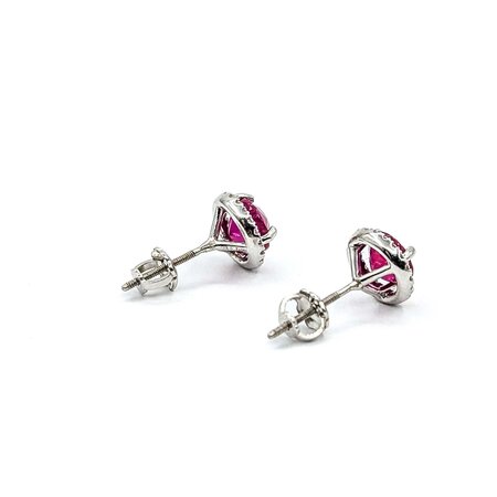 Earrings .15xtw Round Diamonds 1.20ctw Ruby 14kw 1.96g 225020007