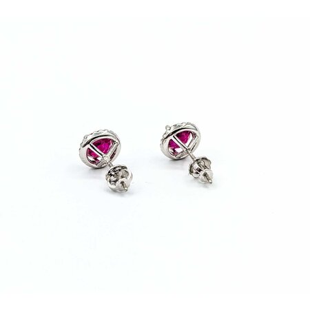 Earrings .15xtw Round Diamonds 1.20ctw Ruby 14kw 1.96g 225020007