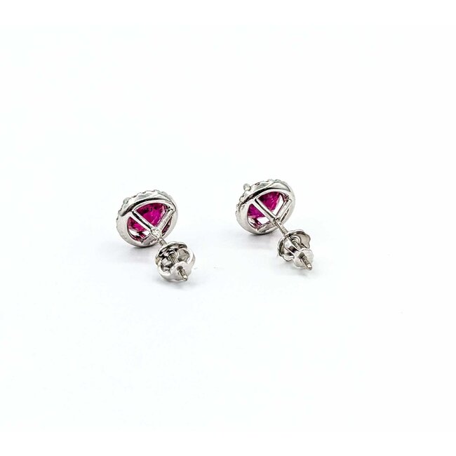 Earrings .15xtw Round Diamonds 1.20ctw Ruby 14kw 1.96g 225020007