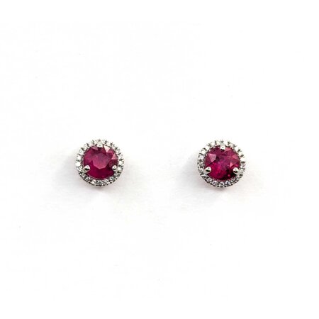 Earrings .15xtw Round Diamonds 1.20ctw Ruby 14kw 1.96g 225020007