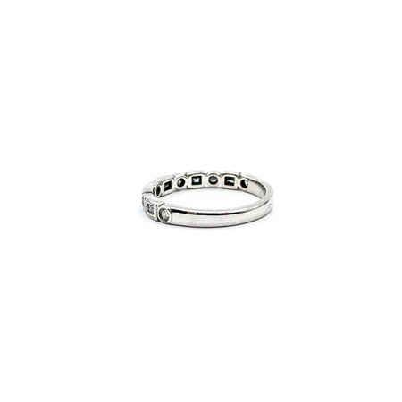 Ring Band Bezel .28ctw Round/Baguette Diamonds 14kw sz4.25 225010452