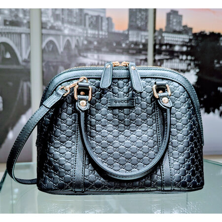 Handbag Gucci Dome Black Leather 125035024