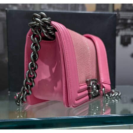 Handbag Chanel Boy Bag Stingray Leather Pink 2013-2014 125035016
