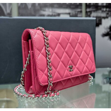 Handbag Chanel WOC CC Pink Matelasse Chain Wallet 2016 125035017