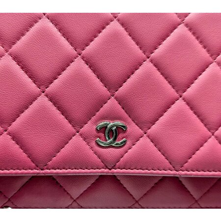 Handbag Chanel WOC CC Pink Matelasse Chain Wallet 2016 125035017