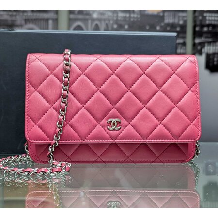 Handbag Chanel WOC CC Pink Matelasse Chain Wallet 2016 125035017