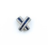  Pendant Crossover Slide 1.69ctw Round Diamonds 2.07ctw Sapphires 18ktt 20.5x20.5mm 10.57g 225030052