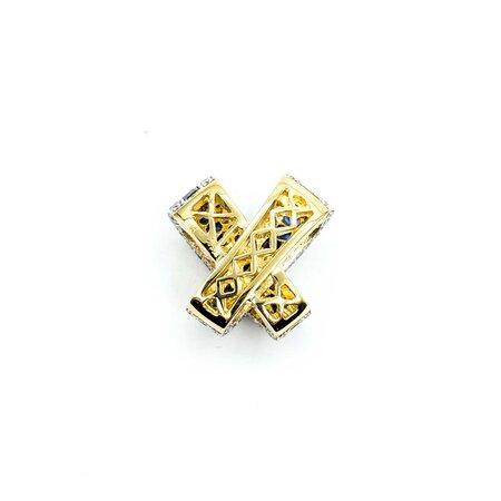 Pendant Crossover Slide 1.69ctw Round Diamonds 2.07ctw Sapphires 18ktt 20.5x20.5mm 10.57g 225030052