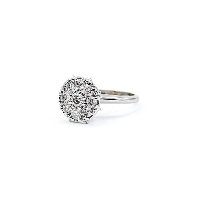 Ring Cocktail .50ctw Round Diamonds 14kw Sz6.5 3.56g 225020016