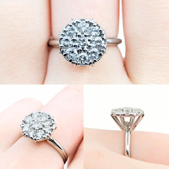 Ring Cocktail .50ctw Round Diamonds 14kw Sz6.5 3.56g 225020016