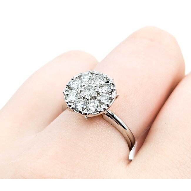 Ring Cocktail .50ctw Round Diamonds 14kw Sz6.5 3.56g 225020016