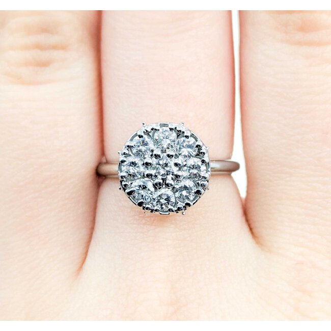 Ring Cocktail .50ctw Round Diamonds 14kw Sz6.5 3.56g 225020016