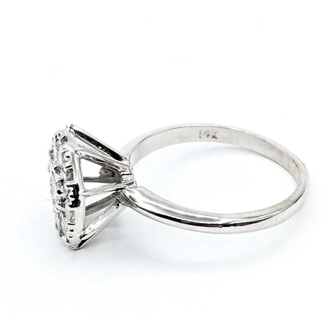 Ring Cocktail .50ctw Round Diamonds 14kw Sz6.5 3.56g 225020016