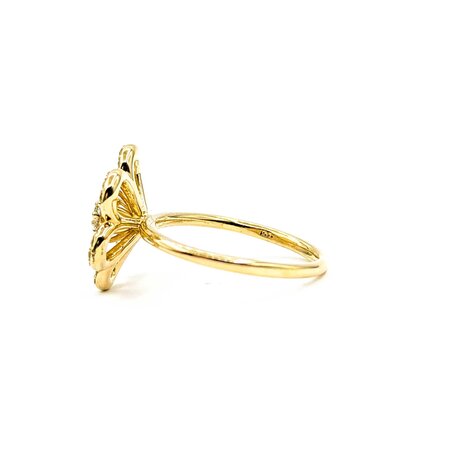 Ring Effy Floral .24ctw Round Diamonds 14ky Sz6.5 3.15g 225030047