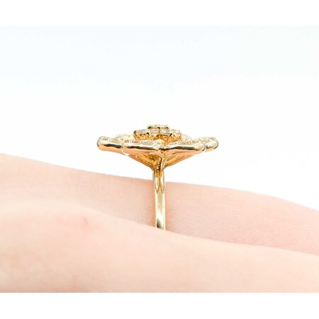 Ring Effy Floral .24ctw Round Diamonds 14ky Sz6.5 3.15g 225030047