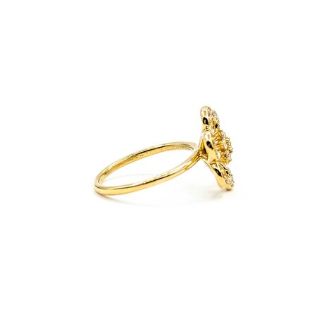 Ring Effy Floral .24ctw Round Diamonds 14ky Sz6.5 3.15g 225030047