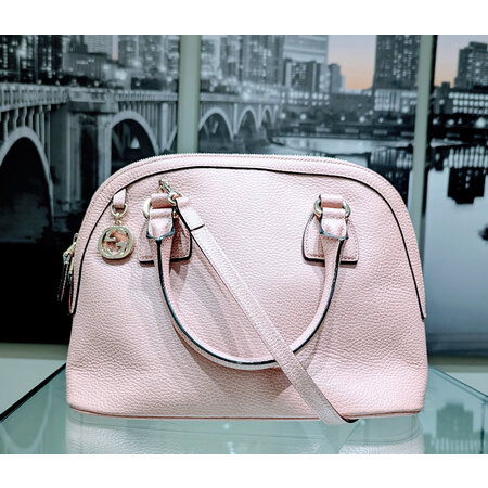 Handbag Gucci Interlocking GG Dome Pink Leather 125035056