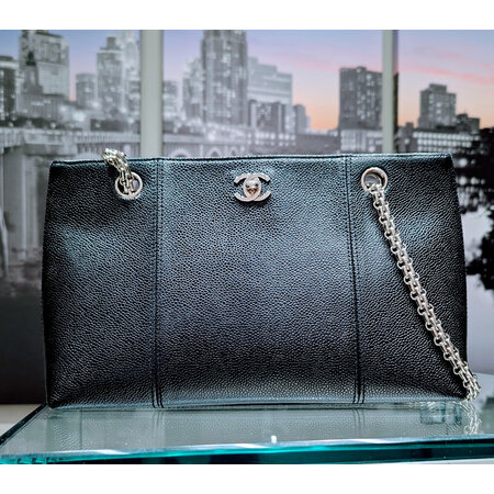 Handbag Chanel Bijoux Caviar Leather Handbag Silver Hardware Small 125035001