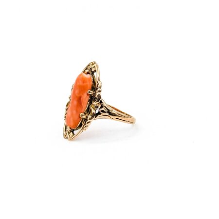 Ring Cameo Coral 10ky Sz6 2.46g 225020015