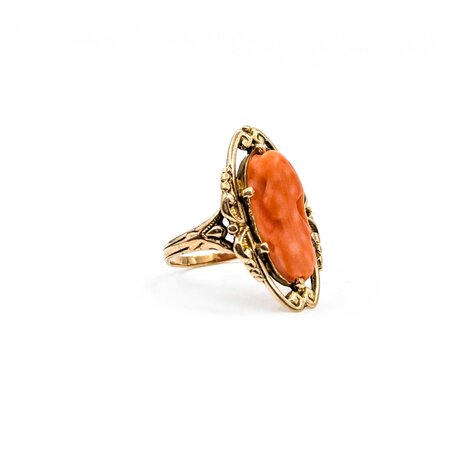 Ring Cameo Coral 10ky Sz6 2.46g 225020015