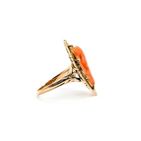 Ring Cameo Coral 10ky Sz6 2.46g 225020015