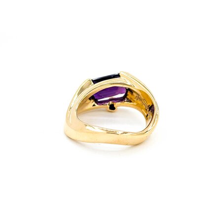 Ring .02ct Round Diamond 2.70ct Amethyst 14ky Sz6 9.71g 225030049