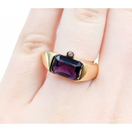 Ring .02ct Round Diamond 2.70ct Amethyst 14ky Sz6 9.71g 225030049