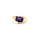 Ring .02ct Round Diamond 2.70ct Amethyst 14ky Sz6 9.71g 225030049