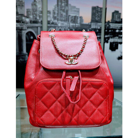 Backpack Chanel Caviar Skin Matelasse Red 125035003