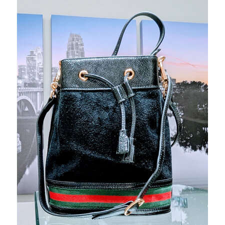 Handbag Gucci Ophidia Black Suede Tote 125035090