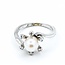 Ring Vintage Mid-Century Engraved .10ctw Single Cut Diamonds 7mm Pearl 14kw sz4.25 124110750
