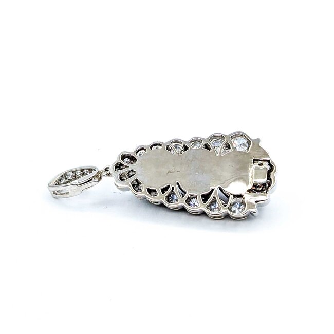 Pendant Enhancer Bail 2.10ctw Round Diamonds 8.5-9.2mm Tahitian Pearls 14kw 51x18mm 12.49g 225030081