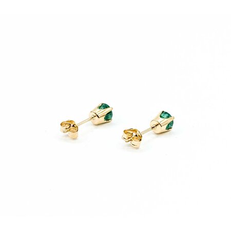 Earrings Stud .45ctw Emeralds 14ky 4mm .59g 225030093