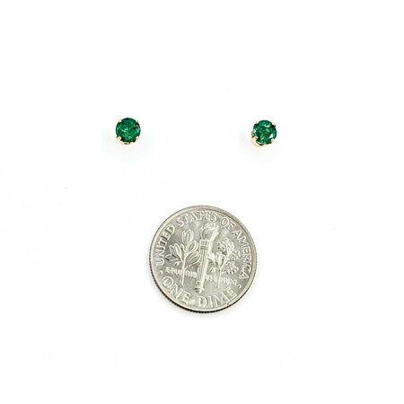 Earrings Stud .45ctw Emeralds 14ky 4mm .59g 225030093