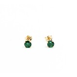  Earrings Stud .45ctw Emeralds 14ky 4mm .59g 225030093