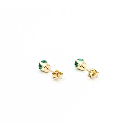 Earrings Stud .45ctw Emeralds 14ky 4mm .59g 225030093