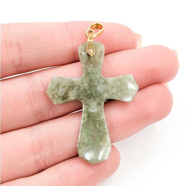 Pendant Jade Cross 14ky 50x31mm 3.50g 225030095