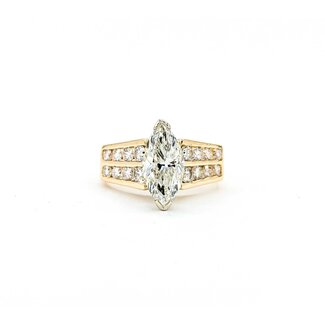Ring Channel Set 2.02ct Marquise Diamond 1.00ctw Diamonds 14ky Sz7 7.22g 225030063